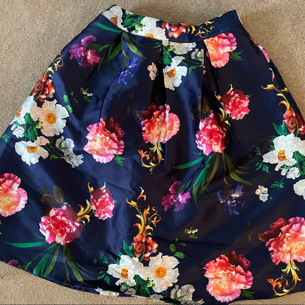 Fit and Flare Floral Skirt